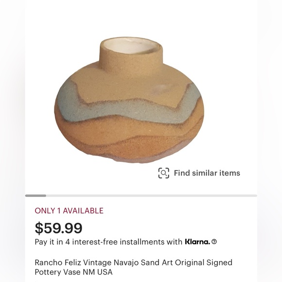 VINTAGE/HANDCRAFTED SAND ART POTTERY VASE w/LEAF PATTERN & SIGNED - Picture 10 of 10